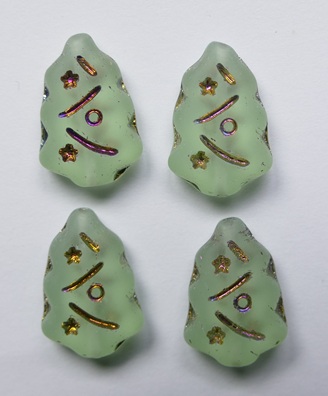 0100648 Matte Peridot Full Sliperit Washed Kerstboom Kralen color 50500-29503-84100