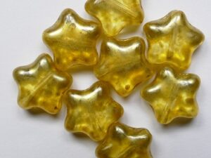 0130165 Gold Shine Crystal Star Glass Bead 12 mm 15 Pc.
