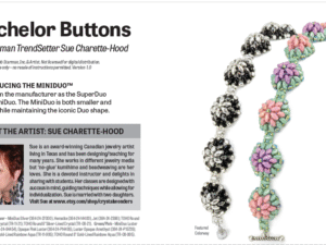 M Bachelor Buttons Bracelet By Sue Charette-Hood Free Pattern bij aankoop van Matubo MiniDuo's of Toho 11/0 of 8/0