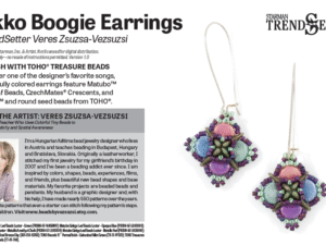 C Gekko Boogie Earrings By Veres Zsuzsa Vezsuzsi Free Pattern bij aankoop van Czech Mates Crescents of Matubo Ginko Beads