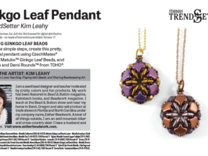 C Ginko Leaf Pendant By Kim Leahy Free Pattern bij aankoop van Czech Mates Diamonds of Matubo Ginko Beads