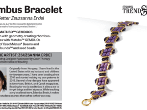 C Rhombus Bracelet By Zsuzsanna Erdei Free Pattern bij aankoop van Czech Mates Beam of Matubo GemDuo