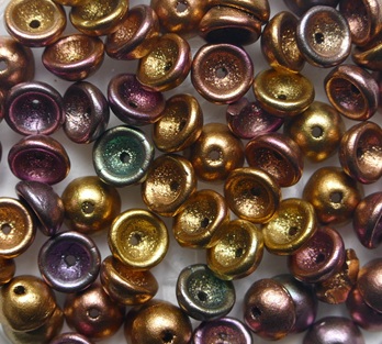 TEC-00030-01640 Matte Metallic Bronze Iris Teacup bead 4x2 mm color K01640