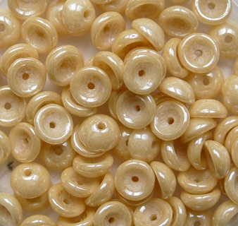 TEC-03000-14413 Chalk White Champagne Luster Teacup bead 4x2 mm color 03000-14413