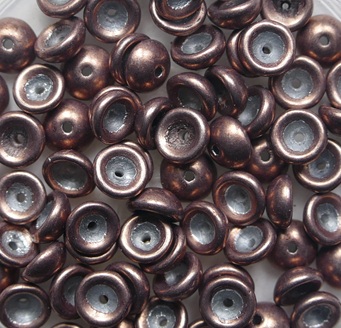 TEC-08A01 Color Trends Sueded Gold Ash Rose Teacup bead 4x2 mm color 08A01