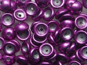 TEC-08A04 Color Trends Sueded Gold Fuchsia Red Teacup Beads 5 gram