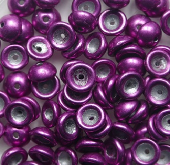 TEC-08A04 Color Trends Sueded Gold Fuchsia Red Teacup bead 4x2 mm color 08A04
