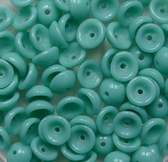 TEC-63130 Opaque Green Turquoise Teacup bead 4x2 mm color 63130