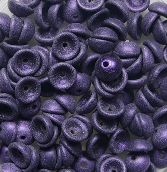 TEC-79021MJT Metallic Suede Purple Teacup bead 4x2 mm color 23980-79021