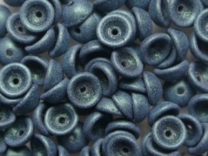 TEC-79051MJT Metallic Suede Light Green Teacup Beads 5 gram