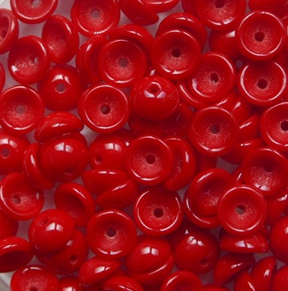 TEC-93200 Opaque Red Teacup bead 4x2 mm color 93200