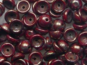 TEC-93200BT Opaque Red Bronze Travertin Teacup Beads 5 gram