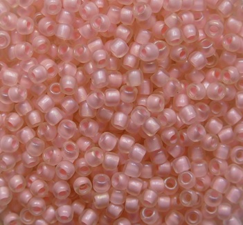 TR-11-0191F Inside Color Rainbow Frosted Crystal Soft Pink Lined Toho rocailles 11-0 color 191F