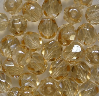 fp1-06-00030-14413 Crystal Champagne Luster Czech Glass Facet Firepolish 6 mm color 00030-14413