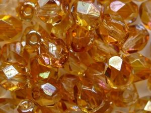 FP1-06-00030-29121 Crystal Apricot Czech Glass Facet Firepolish 6 mm 25 stuks