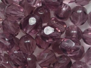 FP1-06-20030 Light Amethyst Czech Glass Facet Firepolish 6 mm 25 stuks