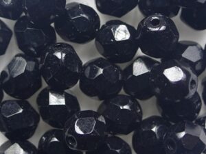 FP1-06-23980 Jet Czech Glass Facet Firepolish 6 mm 25 stuks