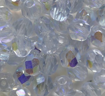 fp1-06-30000-28701 Light Sapphire AB Czech Glass Facet Firepolish 6 mm color 30000X
