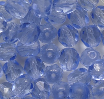 fp1-06-30020 Sapphire Czech Glass Facet Firepolish 6 mm color 30020