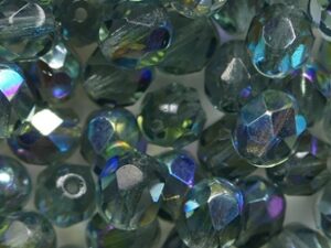 FP1-06-30330X Montana Sapphire AB Czech Glass Facet Firepolish 6 mm 25 stuks