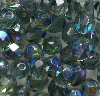 fp1-06-30330-28701 Montana Sapphire AB Czech Glass Facet Firepolish 6 mm color 30330X