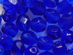 FP1-06-60320 Capri Blue Czech Glass Facet Firepolish 6 mm 25 stuks