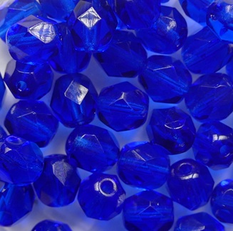 fp1-06-60320 Capri Blue Czech Glass Facet Firepolish 6 mm color 60320
