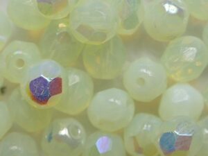 FP1-06-81000X Jonquil Opal AB Czech Glass Facet Firepolish 6 mm 25 stuks