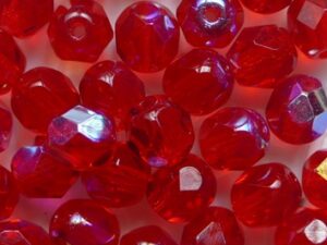 FP1-06-90070X Light Siam AB Czech Glass Facet Firepolish 6 mm 25 stuks