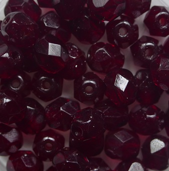 fp1-06-90100 Garnet Czech Glass Facet Firepolish 6 mm color 90100