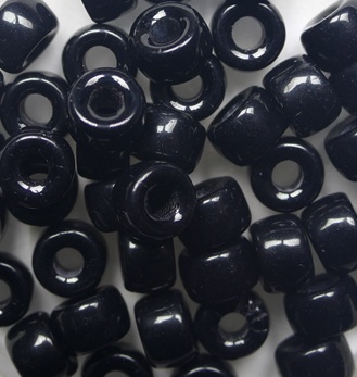 0010561 Jet Czech Glass Roller Beads 6x4 mm color 23980