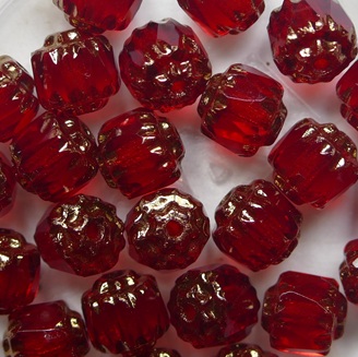 0050374 Light Siam Bronze Facet Cathedral Beads 6 mm color 90070-14415