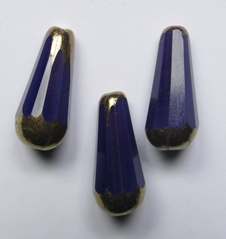 0080740 Violet Opal Gold Bronze Washed Facetted Drops20x9 mm color 21010-90215