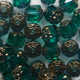 0100650 Emerald Bronze Facet Cathedral Beads 6 mm color 50730-14415