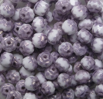 0140313 Chalk White Bronze Facet Cathedral Beads 4 mm color 03000-14415