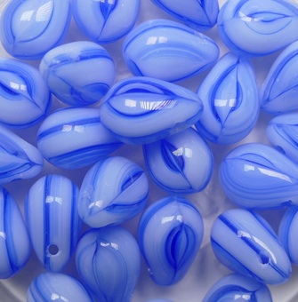 CD-6×9-35000 Opaque Blue Swirl 6×9 mm Czech Glass Drops color 35000
