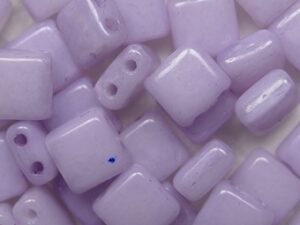 CMT-23B03 Opaque Digital Lavender Czech Mates 2 hole Tile 25 Pc.
