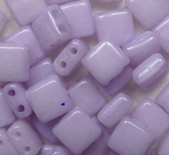 CMT-23B03 Opaque Digital Lavender Czech Mates 2-hole Tile beads