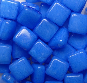 CMT-23B04 Opaque Tranquil Blue Czech Mates 2-hole Tile beads