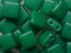 CMT-23B05 Opaque Verdigris Czech Mates 2 hole Tile 25 Pc. - Afbeelding 1