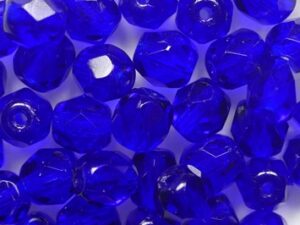 FP1-06-30080 Cobalt Czech Glass Facet Firepolish 6 mm 25 stuks