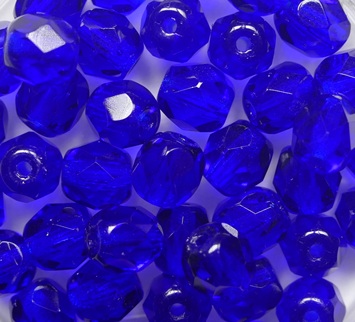 FP1-06-30080 Cobalt Czech Glass Facet Firepolish 6 mm color 30080