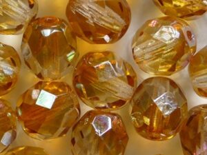 FP1-08-00030-29121 Crystal Apricot Czech Glass Facet Firepolish 8 mm 15 stuks