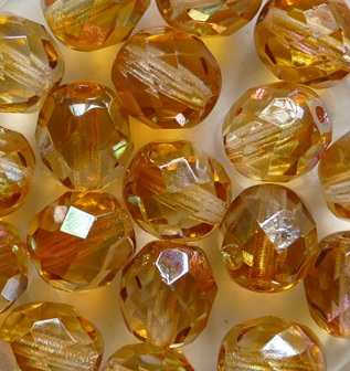 FP1-08-00030-29121 Crystal Apricot Czech Glass Facet Firepolish 8 mm color 00030-29121
