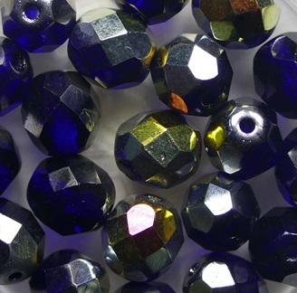 FP1-08-30090-28001 Cobalt Marea Czech Glass Facet Firepolish 8 mm color 30090-28001