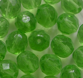 FP1-08-50510 Peridot Czech Glass Facet Firepolish 8 mm color 50510