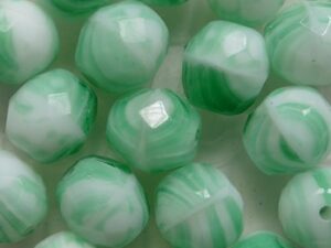 FP1-08-55000 Green Agate Czech Glass Facet Firepolish 8 mm 15 stuks