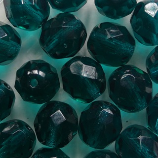FP1-08-60230 Teal Czech Glass Facet Firepolish 8 mm color 60230