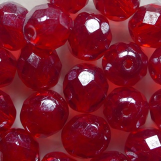 FP1-08-90080-14400 Siam Red Luster Czech Glass Facet Firepolish 8 mm color 90080-14400