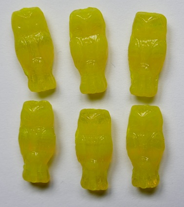 OWL-81210 Yellow Opal Owl Bead 15x7 mm color 81210